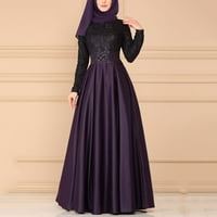 Ženska Arapska vezena Abaia čipkasta haljina Abi Maksi haljina Jilbab kaftan Ženska haljina
