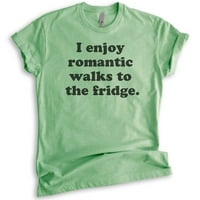 Majica romantične šetnje do hladnjaka, ženska muška košulja, košulja za hranu, gurmanska majica, vrijeska jabuka zelena, mala