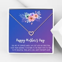 Ogrlica za majčin dan i kartica, poklon za mamu, poklon za nju, poklon za matičnu ogrlicu, ogrlica za srce za Majčin dan, privjesna