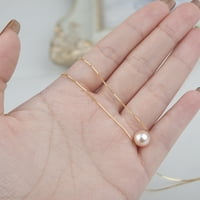 Anavia za moju prekrasnu suprugu Valentinovo poklon, ogrlica od srebra za ženu od muževa Valentinovo-[Pink Pearl + Gold Laan]