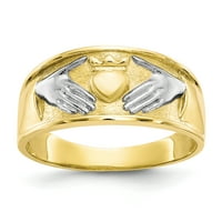 Primalno zlato karatno žuto zlato i bijeli rodijev muški prsten