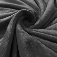Jednobojna reverzibilna mekana flanelska deka od flisa u tamno sivoj boji 59 78