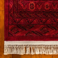 Jedinstveni tkalački stan Zeravshan Tekke tepih Crvena Crna 7 '1 10 ' pravokutni obrub tradicionalni savršen za dnevni boravak spavaća