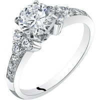 14K bijelo zlato klasični stil zaručnički prsten veličine 4-10