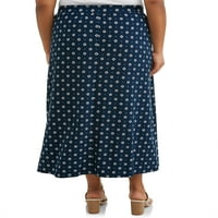 Ženska plus size super mekana elastična pojas pletena maxi suknja