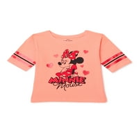 Disney Minnie Mouse Girls Jersey Stripe majica kratkih rukava, veličine 4-16