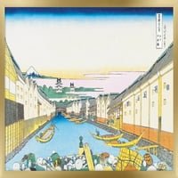 Zidni poster riječna trgovina Katusiki Hokusai, 14.725 22.375 uokviren