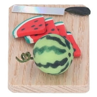 Mini lubenica svijetli ukras za kućicu za lutke s voćem daska za rezanje kuhinjski nož