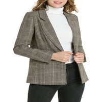 Jedinstvene ponude ženskog kariranog zarezanog repa One Button Blazer jakna