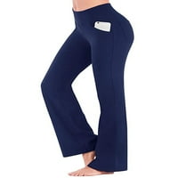 Ženske joga hlače s džepovima i visokim strukom, tajice za vježbanje u teretani, ženske rastezljive Radne hlače
