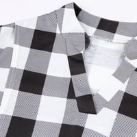 Karirane Trudničke bluze s izrezom u obliku slova U i dugim rukavima za dojenje, bluze na kopčanje za dojilje, karirani vrhovi s