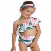Komplet kupaćih kostima mama i ja s cvjetnim printom, bikini s ramena s dubokim izrezom, gaćice s elastičnim strukom