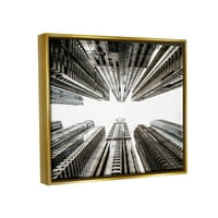 Stupell Industries nalaze se gradskim zgradama koje gledaju urbanu arhitekturu fotografije metalno zlato plutajuće uokvireno platno