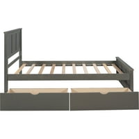 Aukfa za odlaganje platforme krevet s ladicama i kotačima, retro izgleda čvrsto drveno krevet s uzglavljem i pločom, za djevojčice