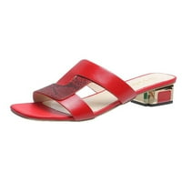 Ženske japanke; Ležerne cipele s otvorenim prstima; japanke bez leđa; modne sandale; ljetne japanke na plaži; crvene 9