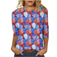 Rasprodaja majica s rukavima za Dan neovisnosti 4. srpnja ljetna moda vrhovi američke zastave domoljubna bluza na pruge sa zvijezdama