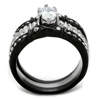 Ženski dvobojni set prstenova od nehrđajućeg čelika od 8,90 inča
