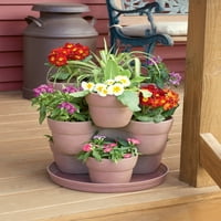 Cvjetni toranj koji se može složiti-sadilica za cvijeće – sadrži biljke-izvrsno i u zatvorenom i na otvorenom-škriljevac