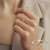 Rasprodaja prstena za žene od ružičastog zlata od 18 karata, zaručnički prsten od dijamanta od filigranskog lišća