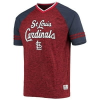 St. Louis Cardinals Stitches Team Raglan V -Neck Jersey - Heathered Red