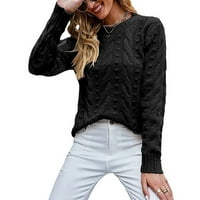 Pulover džemper za žene ženski modni udoban jednobojni pulover džemper s dugim rukavima