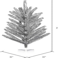 Vintage aluminijsko umjetno božićno drvce od 3' 31, neosvijetljeno
