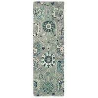 Moderni cvjetni tepih s cvjetnim uzorkom, 2, 2' 8 ' sivo-plava