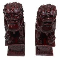 Feng Shui 4 crveni fu foo pasi pari čuvarski lavovi kip za smolu bogatstvo