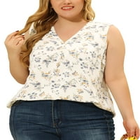 Jedinstveni prijedlozi Ženska bluza s cvjetnim printom Plus size, vrhovi bez rukava