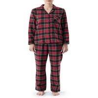 Wrangler ženski flanel gumb-dolje set pidžama, 2 komada, veličina S-4x