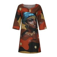 Ženska modna Afrička Vintage haljina s printom i izrezom u obliku slova u, ležerna Mini haljina sa srednjim rukavima, prijedlozi