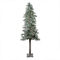 Umjetno božićno drvce od 6 ' 9 ' s laganim Flockingom, svjetlucavo u alpskoj šumi - prozirno