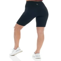Ženske aktivne biciklističke kratke hlače visokog struka s mrežastim umetkom i džepovima