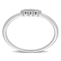 Miabella ženski dijamantni naglasak sterling srebrni cvjetni prsten