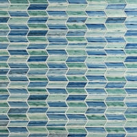 Darya Sea Green 11. in. 11. in. Chevron Glass Mozaic pločica