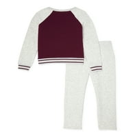 Athletic Works Girls 4- & Plus Core Fleece ColorBlock Twichirt i Tweatpants, dvodijelni set