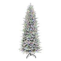 7. foot unaprijed osvijetljeni tanki flocked Savjeti za božićno drvce Sjeverne smreke od PE i PVC-a s izborom boja LED svjetiljki