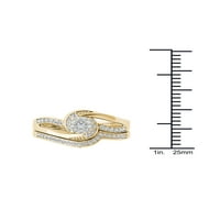 Zaručnički prsten od žutog zlata od 10 karata s dijamantnim grozdom od BBC-a.