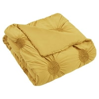 Osnove na mreži samo promo 3-komadića Comforter Mini set, zlatni ruširani, puna kraljica