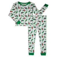 Vrijeme za odmor Boys božićni pamuk uski fit košulja dugih rukava i hlače set pidžama, 2-komad, veličine 4-10