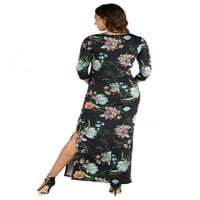 Udomna odjeća cvjetna V-izreza bočna proreza Majčića maxi haljina