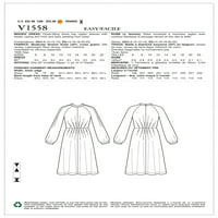 Modni uzorci uzoraka za šivanje haljina od raglana, nabrane haljine-6-8-10-12-14