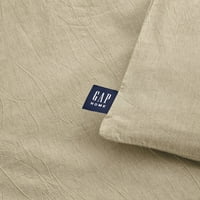 Gap Home oprani traper reverzibilni organski pamučni pokrivač, kralj, kaki, 3 komada
