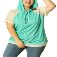 Jedinstvene ponude ženskog plus veličine kangaroo džepovi ljetni hoodie metvica zelena