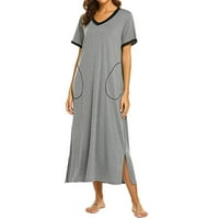 Ženska spavaćica kratkih rukava Ultra mekana haljina za spavanje u punoj dužini