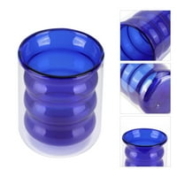 Šalica za piće protiv opeklina volumetrijska dvoslojna staklena šalica s filterom za hladno piće u plavoj boji