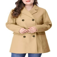 Jedinstvene ponude za žensku plus veličinu zarezani zimski kaput s dvostrukim grudima