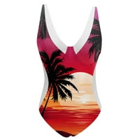 Ženski kupaći kostim s dubokim izrezom u obliku slova B i printom u boji, bikini s loptom, asimetrični bikini