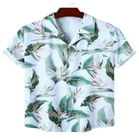 Muška bluza, vrhovi kratkih rukava, ljetne košulje na kopčanje, ležerna odjeća, ležerna majica s običnim krojem s reverom, stil majice-majica