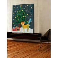 Marmont Hill Božićna lisica Sascalia Slikanje tiska na zamotanom platnu